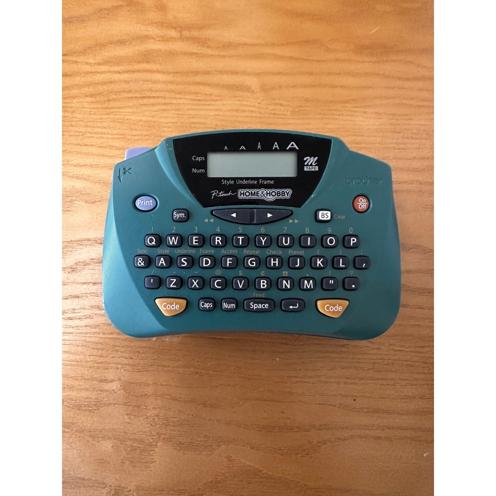 Brother P-Touch Home & Hobby PT-65 Label Maker Teal For Parts Screen faulty